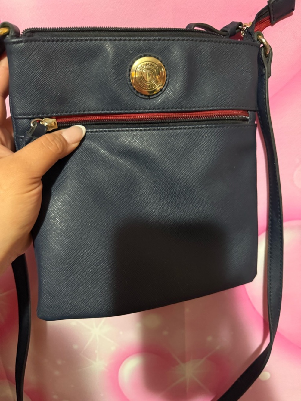 Tommy Hilfiger Navy Crossbody with Gold Logo